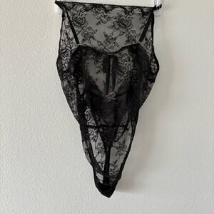 NWT VS Elegant Black Lace Bodysuit